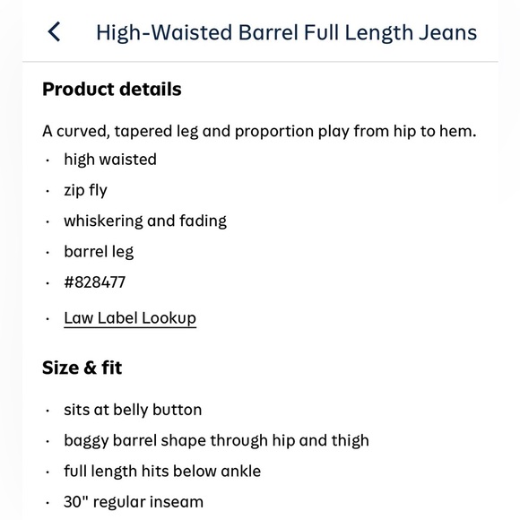 Old Navy High-Waisted Barrel Full Length Jeans in Medium Wash - Picture 11 of 13